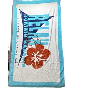 Tommy Bahama‎ "Relax Make Life One Long Weekend" Beach Towel Hibiscus